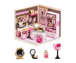 Rolife Super Creator DIY Miniature House Kit Model Kits for Adults to Build Home Desk Bookshelf Decoration Craft Kits for Adults Gift Idea (Pink Beauty Secret)