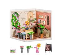 Rolife Super Creator DIY Miniature Kit - Fresh Flower Shop, Mini DIY House Kit with Light, Dollhouse Building for Collectibles, Perfect Christmas Birthday Gift for Adults, Expandable Rolife Model Kits