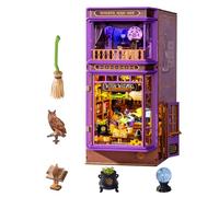 Rolife Whisper Magic Shop Book Nook Kit for Adults to Build with Lights | 185 Pcs Fantasy Booknook, DIY Miniature House Kits, 3D Wooden Puzzle, Dust Cover Bookshelf Decoration, Gift for Crafters