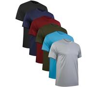 Rolimaka 6 Pack T Shirts for Men Quick Dry Short Sleeve Sport Shirts Moisture Wicking Active Athletic Gym Running Tops Mens Work Shirts SetA M
