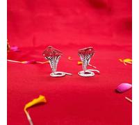 ROLIMOLI Real Silver Naag Naagin shivratri Shiva Pooja & Meditation Snakes Pair Astrology Remedy (Size: L-2cm * W-2cm * H-2.7cm | Weight : 5 to 6gm Approxe)