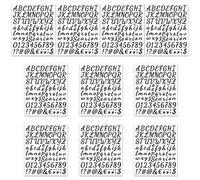 Rolin Roly 10PCS Black Letter Stickers Self Adhesive Alphabet Stickers Vinyl Number Sticky Numbers Punctuation Stickers for Sign DIY Scrapbooking Cap Cards Decoration (Black)