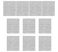 Rolin Roly 10PCS White Letter Stickers Self Adhesive Alphabet Stickers Vinyl Number Sticky Numbers Punctuation Stickers for Sign DIY Scrapbooking Cap Cards Decoration