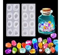 Rolin Roly 2PCS Gemstone Resin Moulds Irregular Silicone Mold Jewelry Casting Mold Multi-Facet Crystal Epoxy Mould Geometric Jewelry Mould DIY Craft Decoration Home Handmade