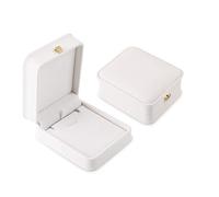 Rolin Roly 2PCS Jewellery Box Gift Box Storage Box PU Leather Simple Jewelry Packaging Box Display Case for Ring Bracelet Necklace Pendant White (large pendant box)
