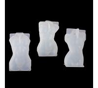 Rolin Roly 3PCS Body Silicone Molds 3D Female Resin Mold Human Model Epoxy Mould Goddess Shape Mold Silicone Candle Moulds Male Female Pregnant Casting Moulds DIY Epoxy Resin (3pcs Resin molds)