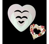 Rolin Roly 3PCS Heart Shape Cake Stencils Large Plastic Template Heart Stencil Templates Cake Decorating Molds for Fruit Handmade DIY Wedding Party Decoration