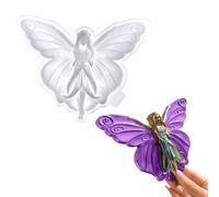 Rolin Roly Angel Butterfly Fairy Silicone Molds for DIY Handmade Soap Molds, 3D Cake Baking Tool, Butterfly Shape Crystal Epoxy Resin Mold (1PCS)