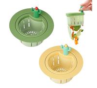 Rolin Roly Cactus Kitchen Sink Drain Strainer, Shower Drain Cover for Kitchen Accessories Bathroom (Green and Yellow)