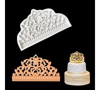 Rolin Roly Crown Cake Fondant Molds Wedding Crown Mould Silicone Baking Molds Princess Crown Cake Mould Polymer Clay Mold for DIY Cake Decorations Pudding Jelly Soap Bread Making