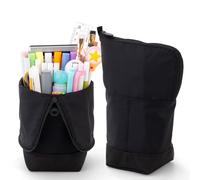 Rolin Roly Eversion Pencil Case Stand up Pencil Holder Pencil Pouch Nylon Twill Pencil Case Cosmetics Pouch with Zipper Makeup Bag Case (Black)