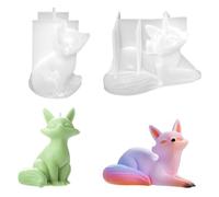Rolin Roly Mini 3D Silicone Fox Mold for Cake Decorating, Resin Epoxy Casting Polymer Clay Mould,Beeswax Candle Mold (2PSC)