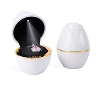 Rolin Roly Pendant Box with LED Light White Rose Shape Velvet Box Storage Jewelry Boxes Display Necklace Gift Case for Organizer Engagement Anniversaries Weddings (White)