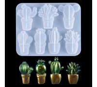 Rolin Roly Resin Moulds Cactus Silicone Casting Mold Plant Crystal Epoxy Molds Transparent 3D Cactus Mould for Jewelry Crafts Making DIY Pendant Mold Decoration