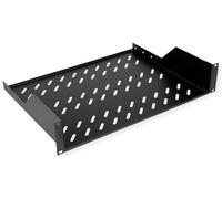 ROLINE 19 Inch Shelf, 2 HE, 350 T, Load Capacity 25 kg, Black