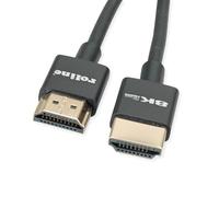 ROLINE 8K HDMI Ultra HD Cable with Ethernet, Slim, ST/ST, Black, 2 m
