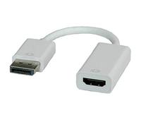 ROLINE Displayport St - HDMI Bu | Adapter with cable Transfer of graphics card to monitor White 0,15 m