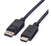 ROLINE Displayport to HDMI cable | Male / male | Transmission of video and audio signals Black 2 m