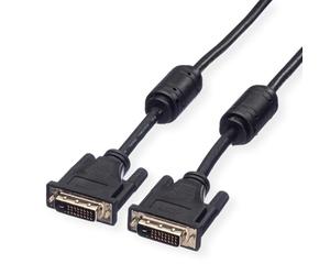 ROLINE DVI Cable | Monitor cable DVI Plug-Plug | Dual Link connection cable Black 7.5 m