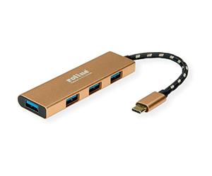 ROLINE Gold USB 3.2 Gen 1 Hub 4 Way Type C Connection Cable