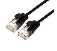 ROLINE GREEN UTP Patch Cable Cat.6A (Class EA), halogen-free, slim, black, 0.15 m