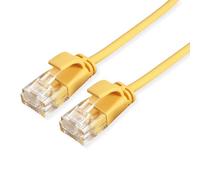 ROLINE GREEN UTP Patch Cable Cat.6A (Class EA), LSOH, Slim, Yellow, 0.15 m