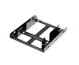 ROLINE HDD/SSD Mounting Adapter 3.5 Inch Frame for 2x 2.5 Inch HDD/SSD, Metal, Black