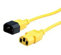 Roline IEC320 C14 to C13 10A 3m Yellow Power Cable for PC, Monitor, Hifi Devices, Peripherals