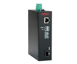 ROLINE Industrial Converter Gigabit Ethernet - Dual Speed 100/1000 Fibre with PoE Function