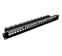 ROLINE Keystone 19 Inch Module Frame, Empty, 24 Ports, Shielded, Clip Fixing, Black