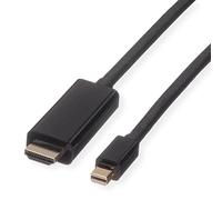 ROLINE Mini Displayport cable with HDMI connector M / M | Screen video and audio transmission PVC sheathing in black 3m