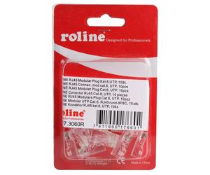 ROLINE - Modular RJ45 Plug, Cat6, UTP, 8P8C, Unshielded - 10 Pack