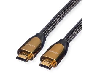 ROLINE Premium HDMI cable with Ethernet UHD quality | Transfer in 3D and 4K | Black 2 m