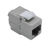 ROLINE RJ45 Keystone Cat6A STP Shielded Tool-Free GHMT Certified Network Module 10Gbit LAN Keystone Jack Metal Housing for AWG22-26 Patch Panel Box Silver