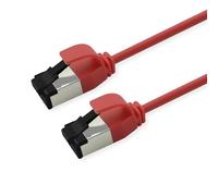 ROLINE U/FTP Patch Cable Cat.8 (Class I), Slim, LSOH, Stranded Wire, Red, 1 m