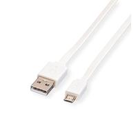 Roline USB 2.0 cable, USB A Male - Micro USB Male to USB B white
