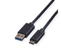ROLINE USB 3.2 Gen 1 Cable, USB A-C, ST/ST, Black, 3 m