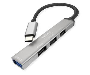 ROLINE USB 3.2 Gen 1 Computer Hub, 4-way, type C connection cable