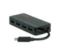 ROLINE USB 3.2 Gen 1 Hub, 4-Way, Type C Connection Cable