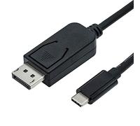 ROLINE USB C DisplayPort Cable V1.2 I DP Male Adaptor Cable USB 3.1 Type C and I 4 K Resolution 60Hz black Black 1 m