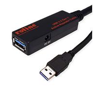 ROLINE USB Cable USB 3.2 Gen1 (USB 3.0 / USB 3.1 Gen1) USB-A Male, USB-A Female 10.00m Black 12