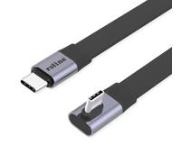 ROLINE USB4 2.0 Flat Cable, C-C, ST/ST Single Sided 90° Angled, 8K UHD-2, 80Gbit/s, 240W, Black, 0.8 m