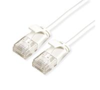 ROLINE UTP DataCenter Patch Cable Cat.6A Class EA, halogen, slim, white, 0.15 m