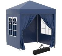 Rolipo 2x2m Pop Up Gazebo with Curtain Walls & Windows, Blue Rolipo Blue