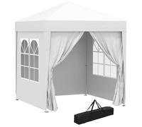 Rolipo 2x2m Pop Up Gazebo with Curtain Walls & Windows, White Rolipo White