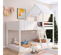 Rolipo White Pine Wood Treehouse Bunk Bed 3ft Single Cabin Bed Rolipo White