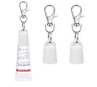 Rolitwils 2 Pcs Keychain Holder for Aquaphor Lip Repair- Polypropylene Cap Accessory - Fit Lip Balm Keychain, White 2 Pcs, Large