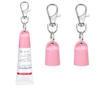 Rolitwils 2 Pcs Keychain Holder for Aquaphor Lip Repair- Polypropylene Cap Accessory - Fit Lip Balm Keychain, Pink 2 Pcs, Large