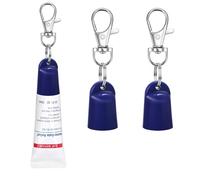 Rolitwils 2 Pcs Keychain Holder for Aquaphor Lip Repair- Polypropylene Cap Accessory - Fit Lip Balm Keychain, Blue 2 Pcs, Large