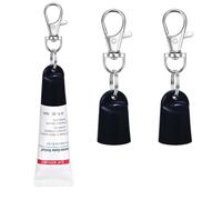 Rolitwils 2 Pcs Keychain Holder for Aquaphor Lip Repair- Polypropylene Cap Accessory - Fit Lip Balm Keychain, Black 2 Pcs, Large